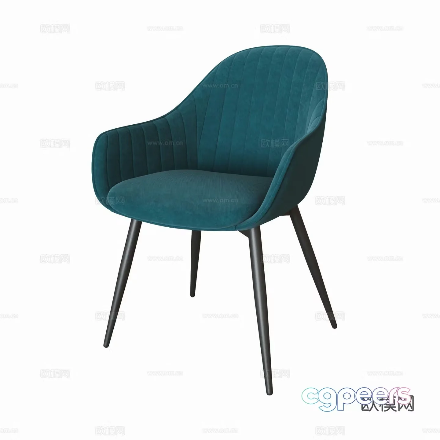 Modern Italian fabric dining chair 3d model