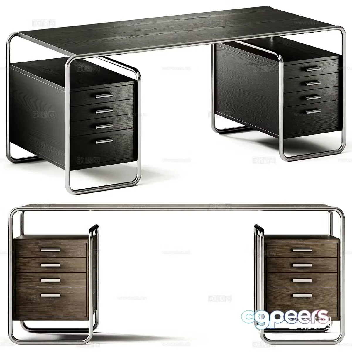 Modern Italian Thonet S 285 desk 3d model