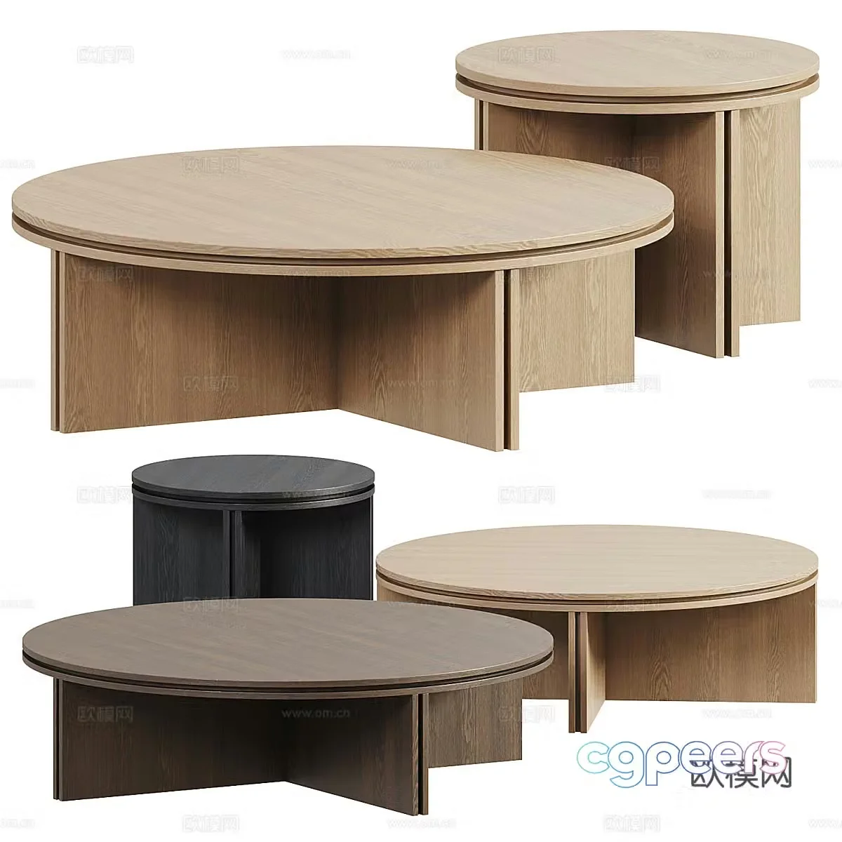 Kendo Mobiliario Slot Round Coffee Table 3D Model