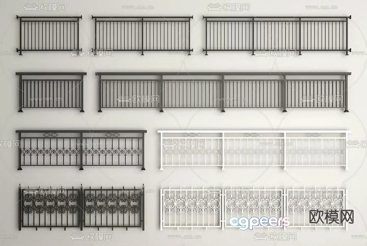 railing guardrail fence guardrail 3d model