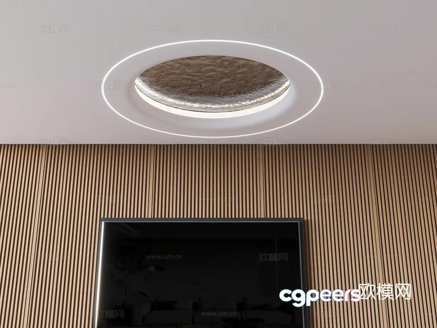 Round luminous light film ceiling soft film ceiling 3d model