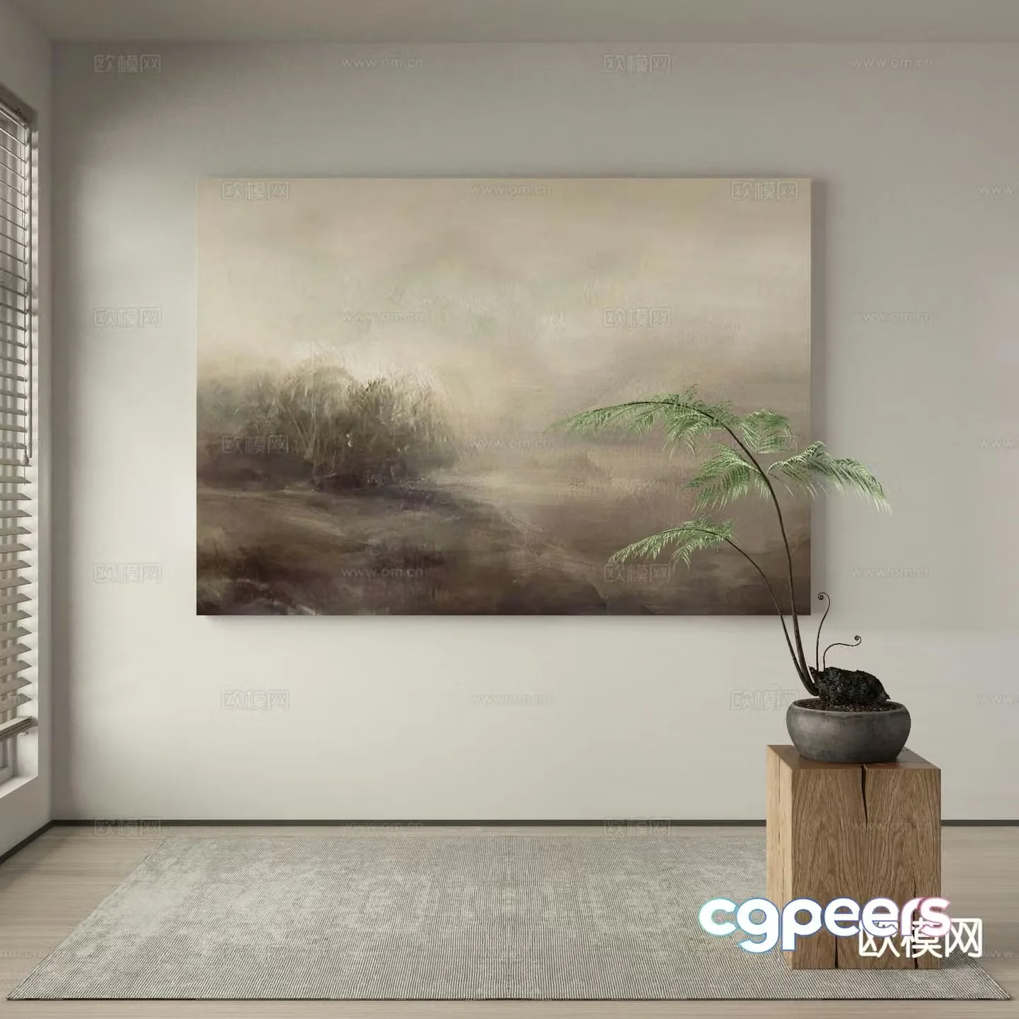 New Chinese style decorative painting art painting hanging painting 3d model