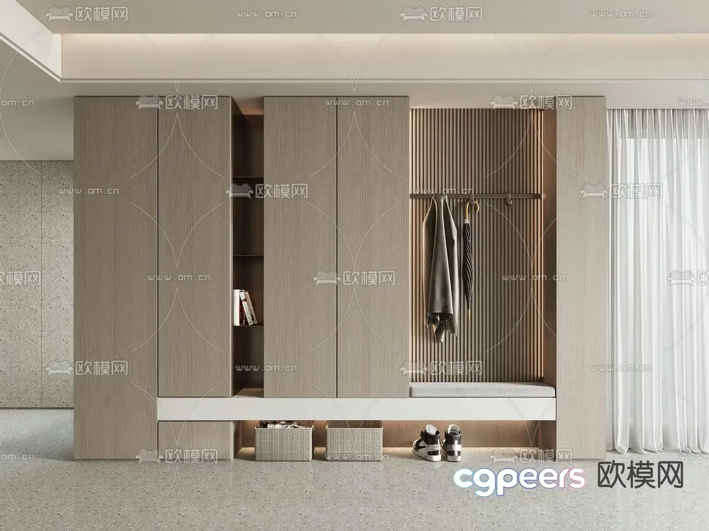 Modern shoe cabinet 3d model