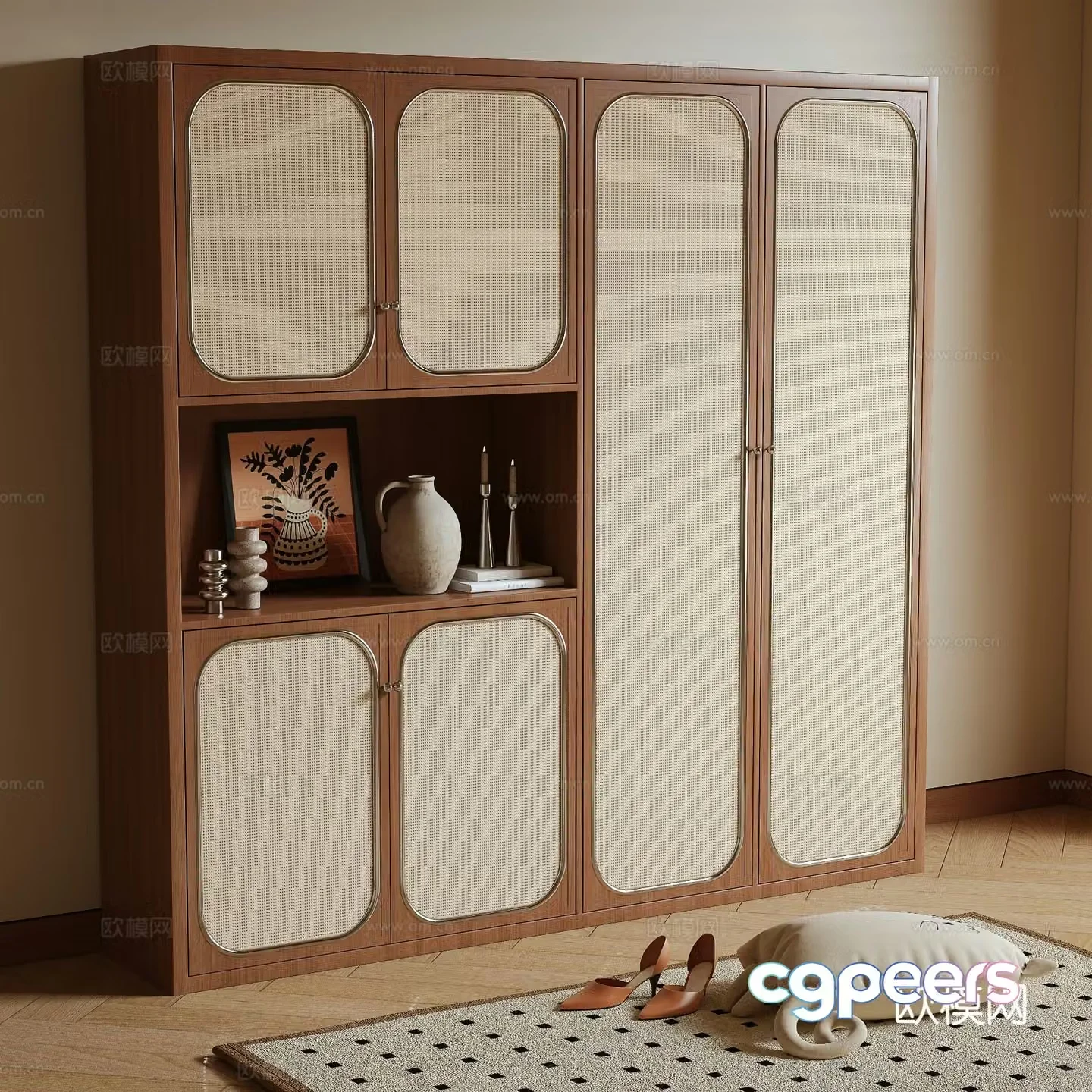 Log wind shoe cabinet 3d model