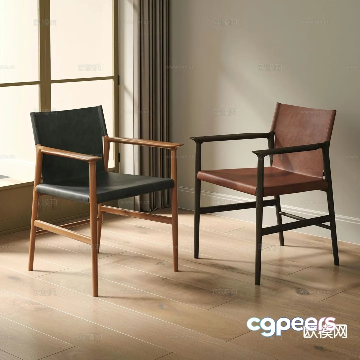 Medieval style chair dining chair 3d model