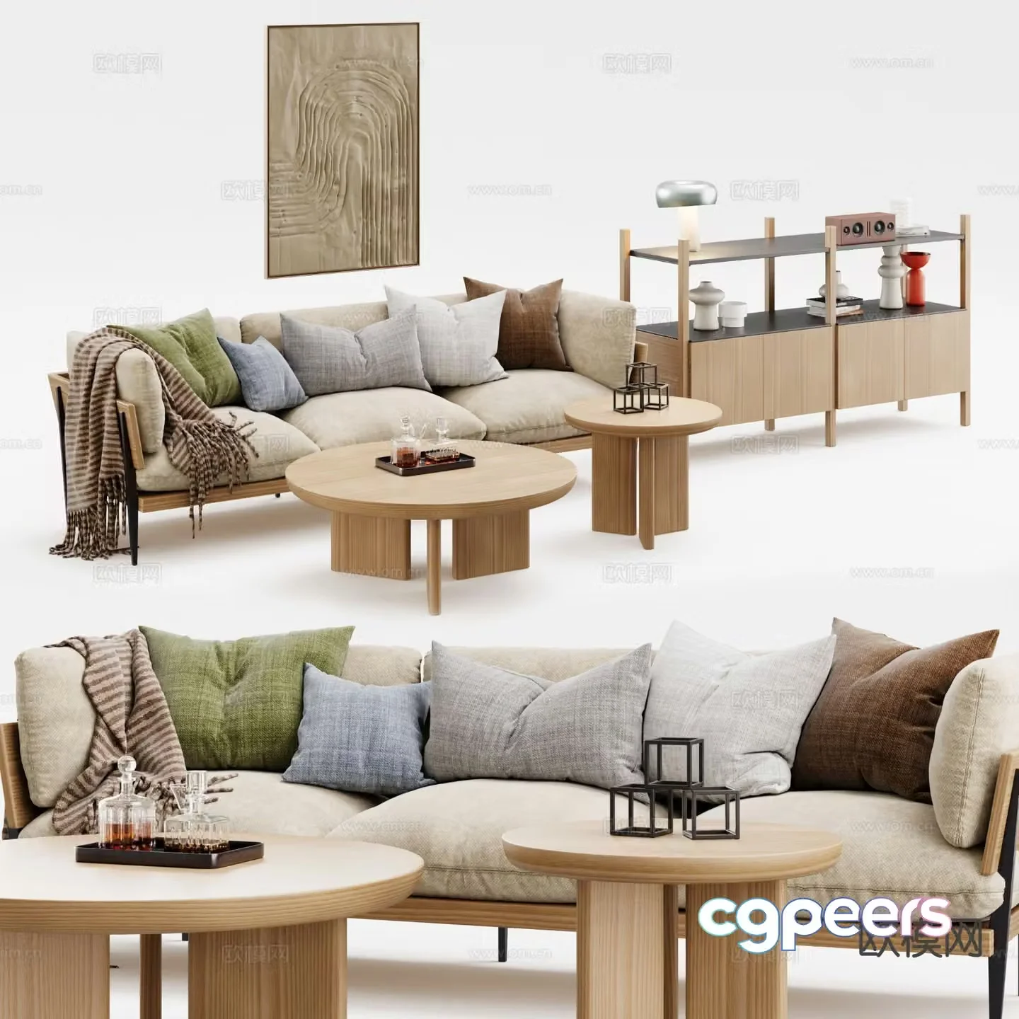 Nordic modular sofa 3d model