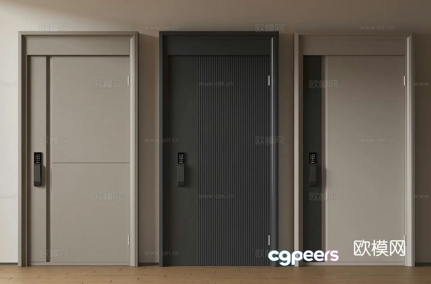 Modern minimalist entrance door medieval security door single opening door mother and child door main door password door 3D model