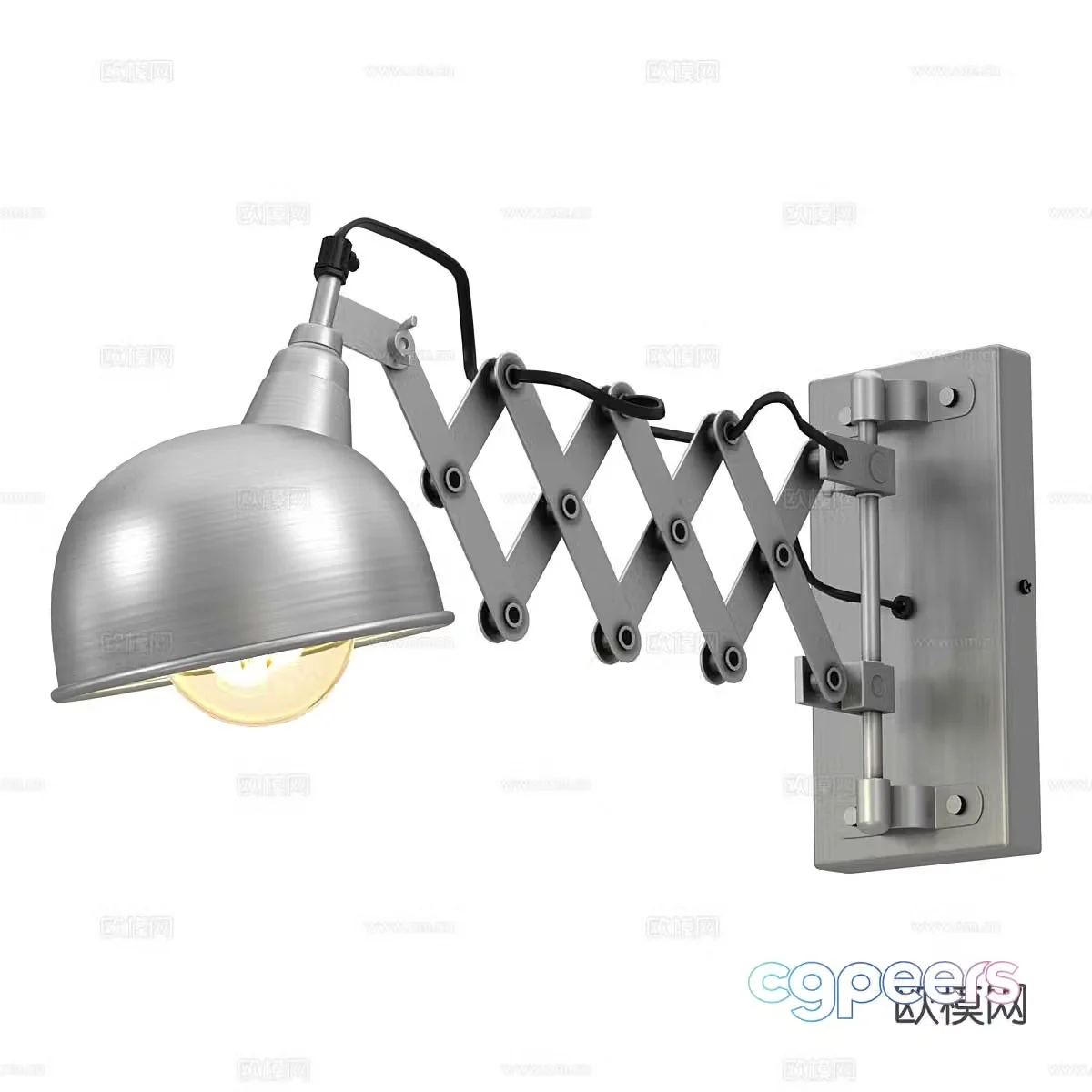 Industrial style wall lamp retractable wall lamp 3d model