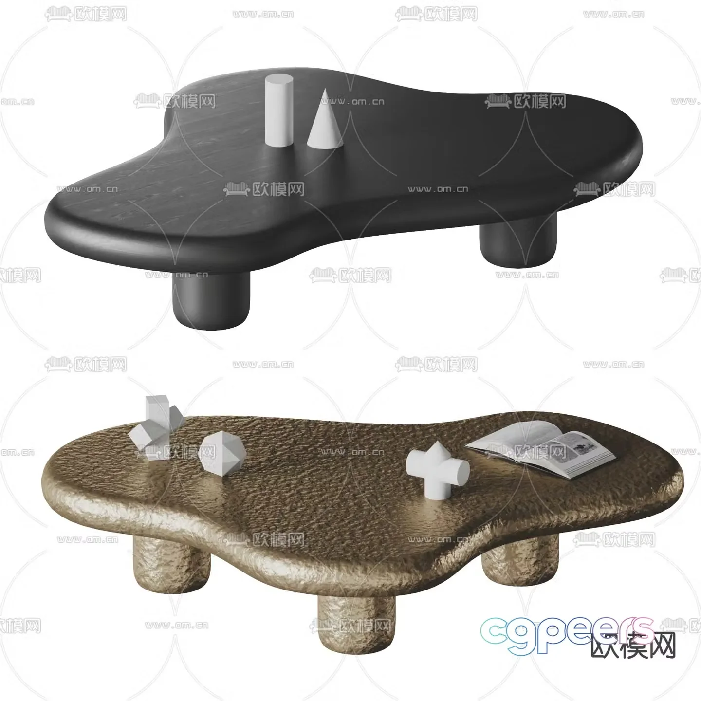 Longhi special-shaped coffee table 3d model