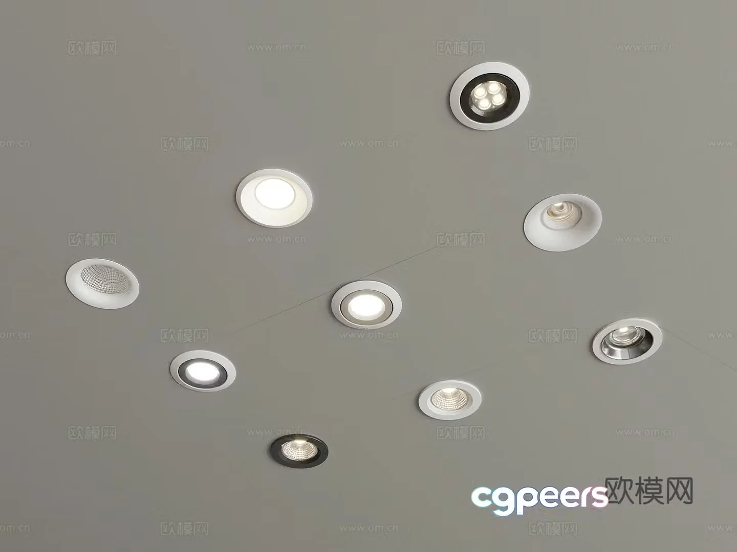 Modern recessed downlight spotlight downlight 3d model