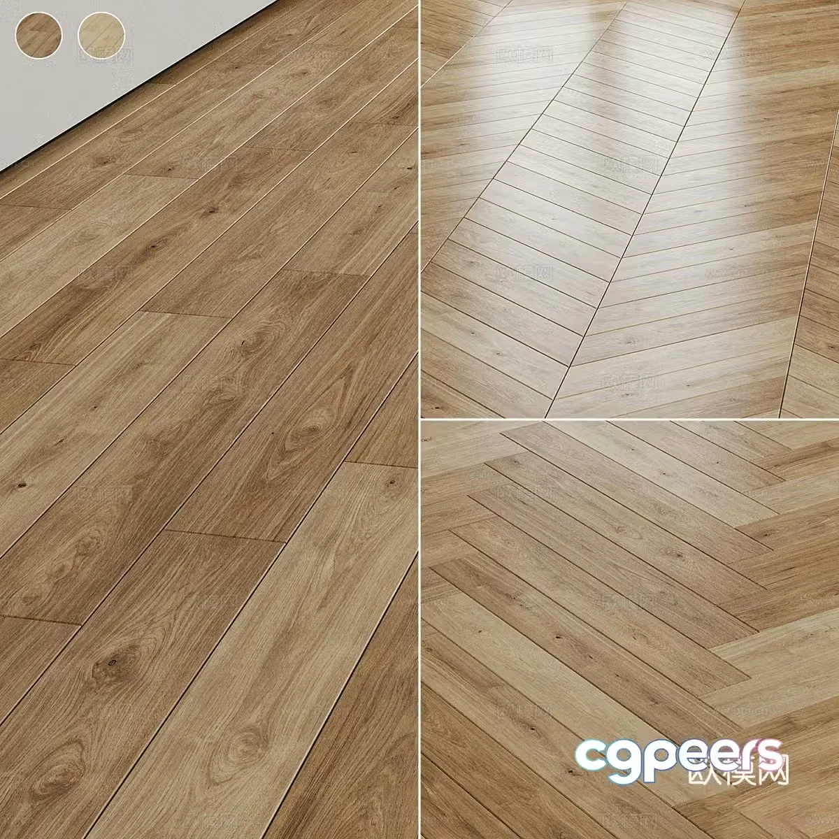 New Chinese style wooden floor 3D model