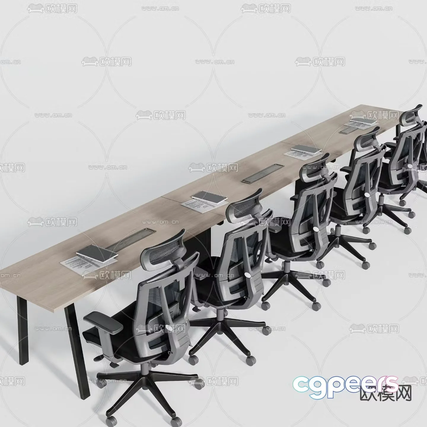 Modern office desk and chair 3d model