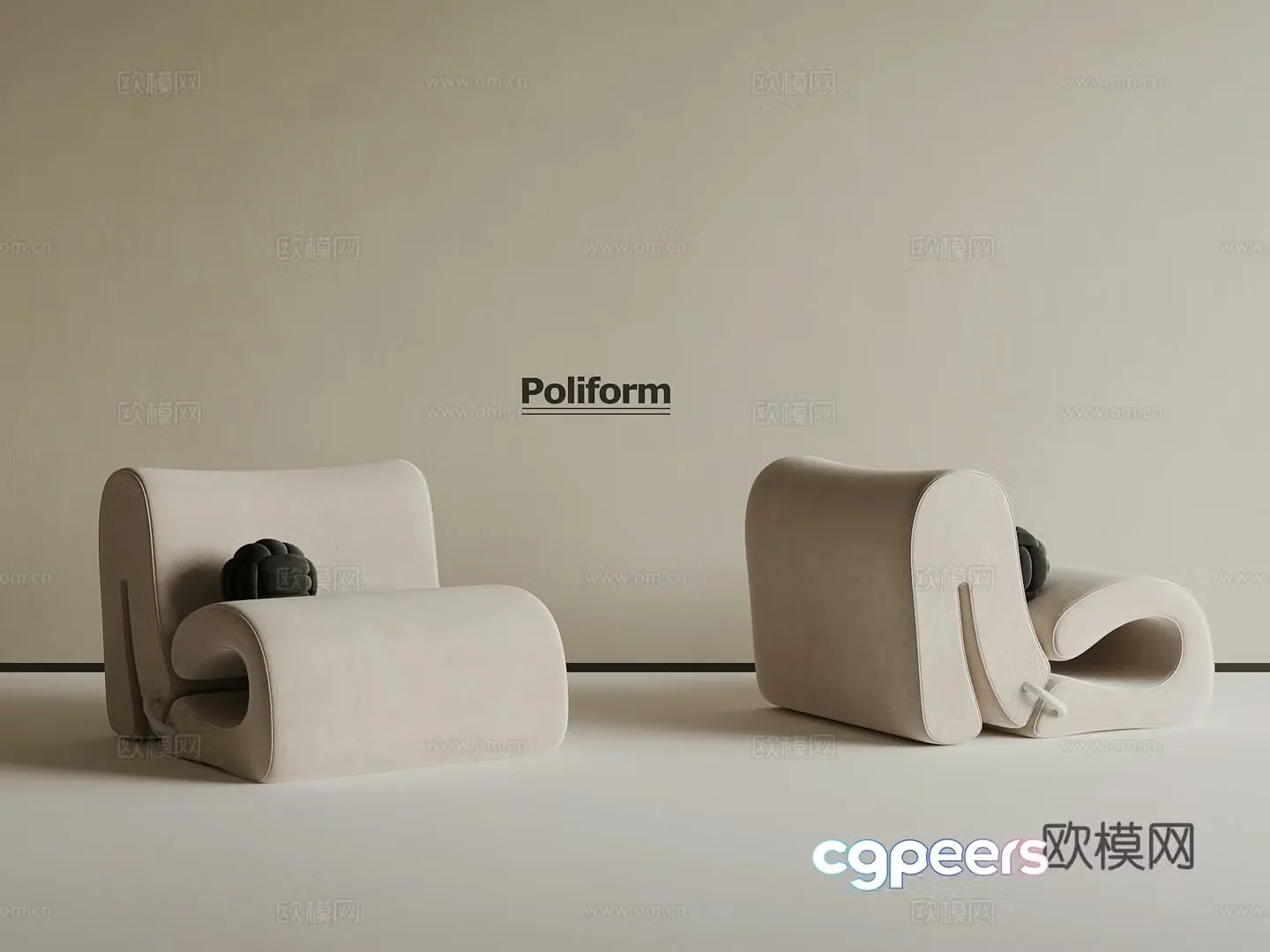 Modern casual chair casual sofa 3d model