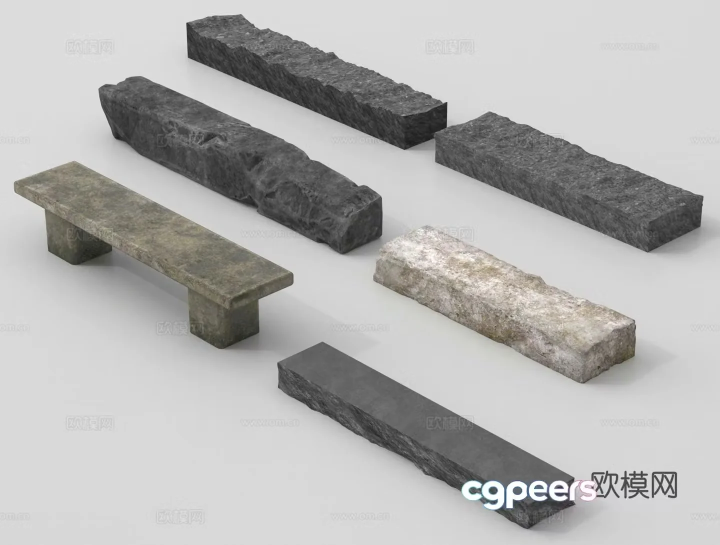 Landscape stone Landscape stone Block stone Stone Stone Stool 3D model