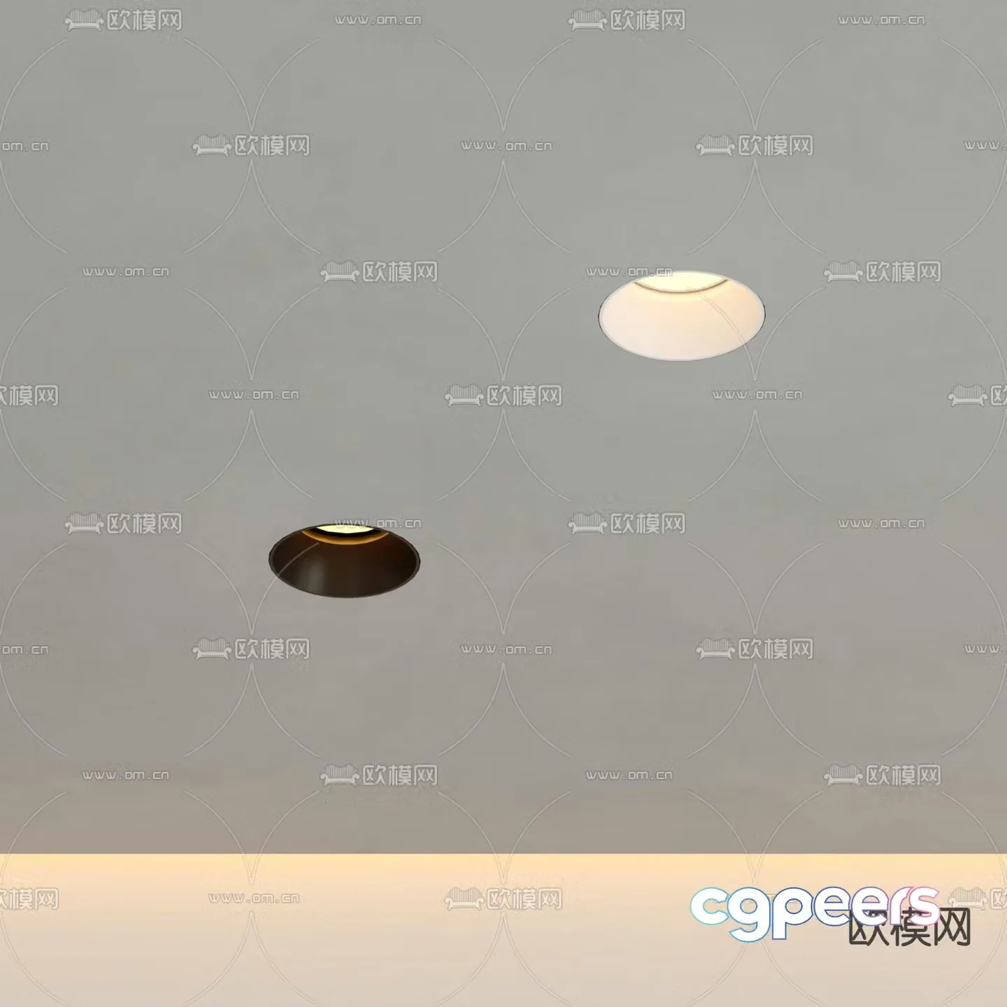 Minimalist frameless downlight recessed spotlight LED downlight 3d model