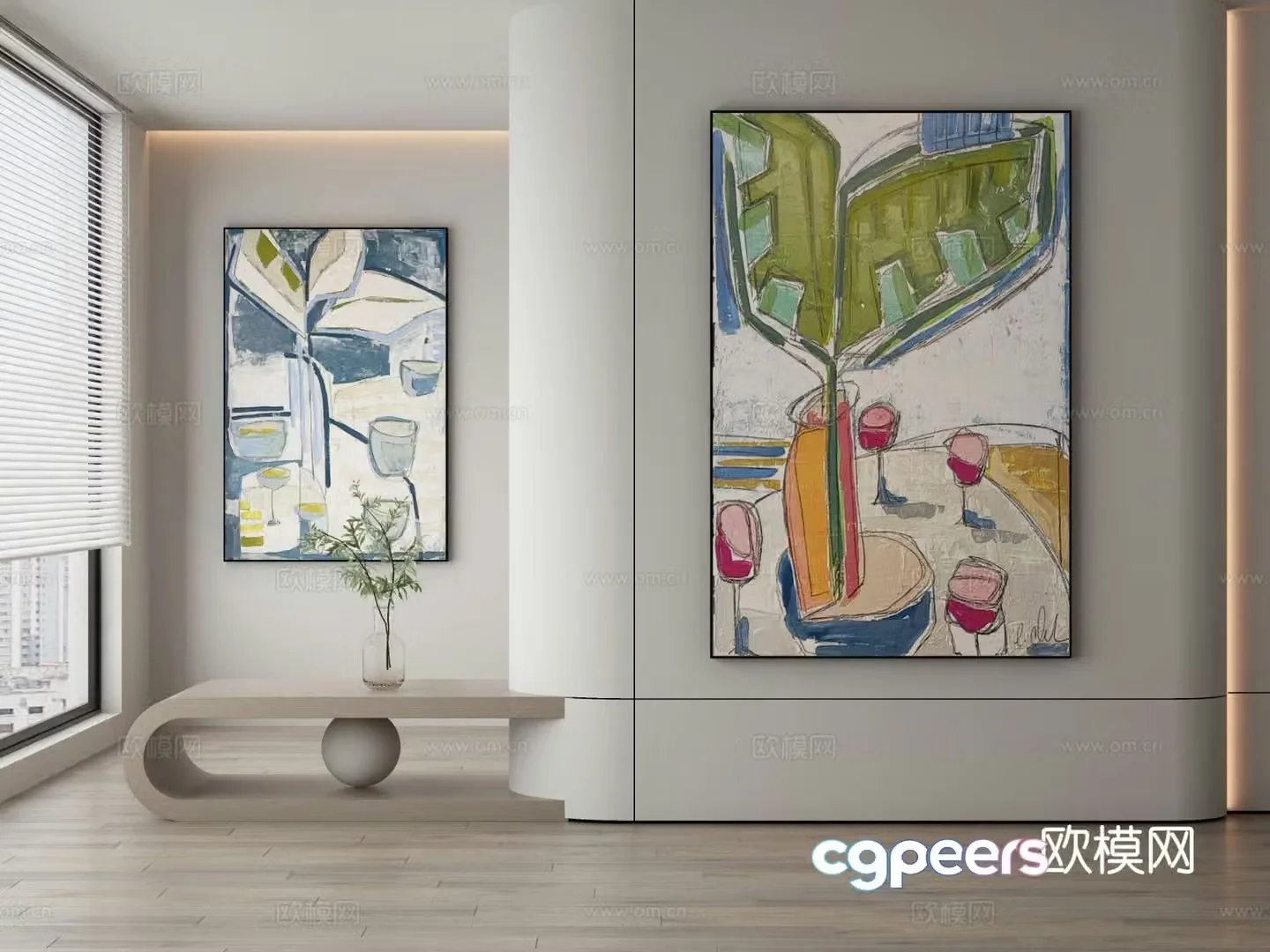 Decorative painting oil painting hanging painting 3d model
