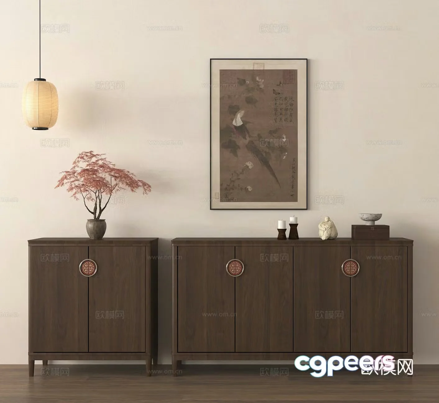 Entrance cabinet side cabinet shoe cabinet ornament decorative painting 3D model
