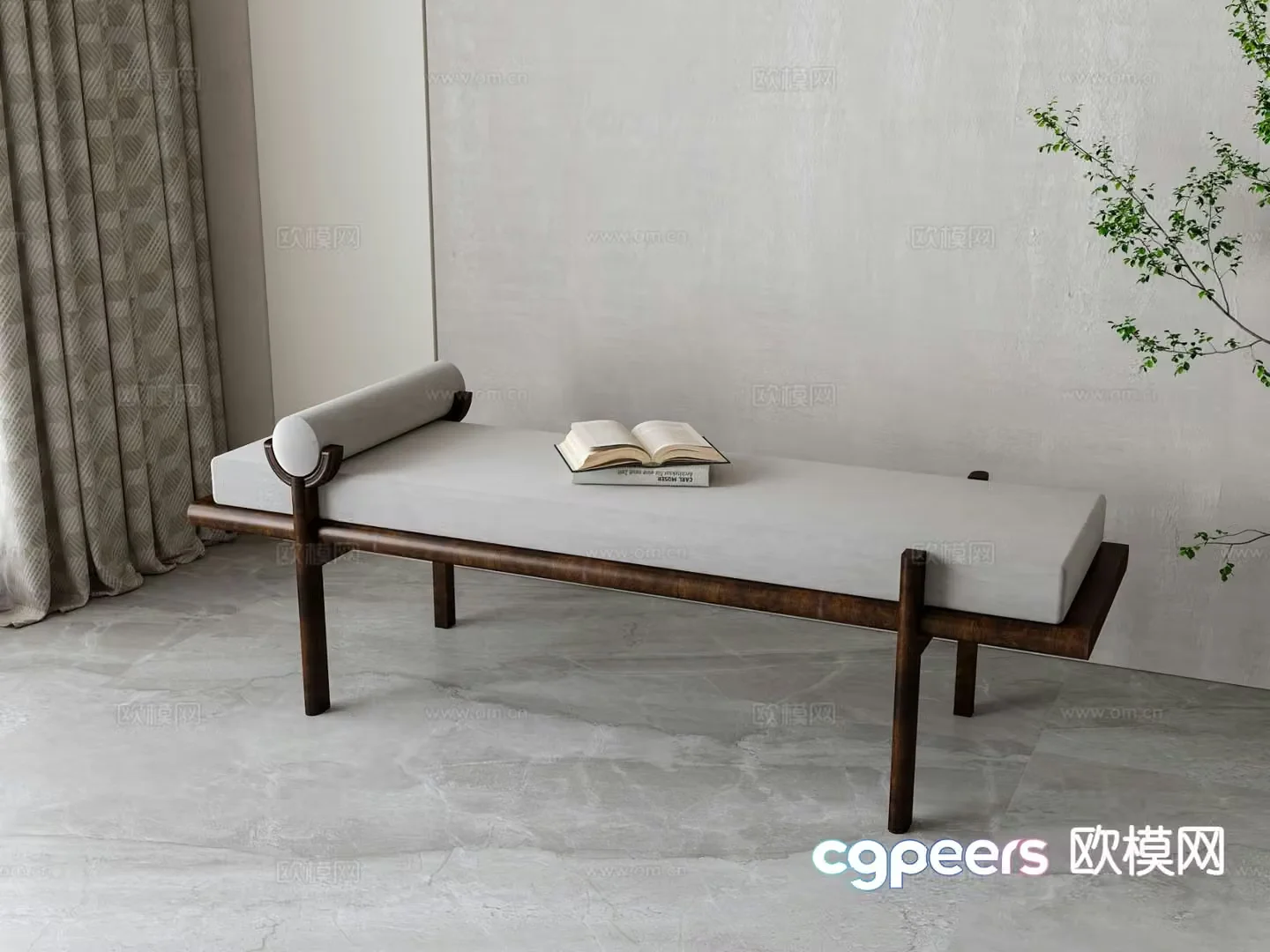 New Chinese style sofa bench bench 3d model