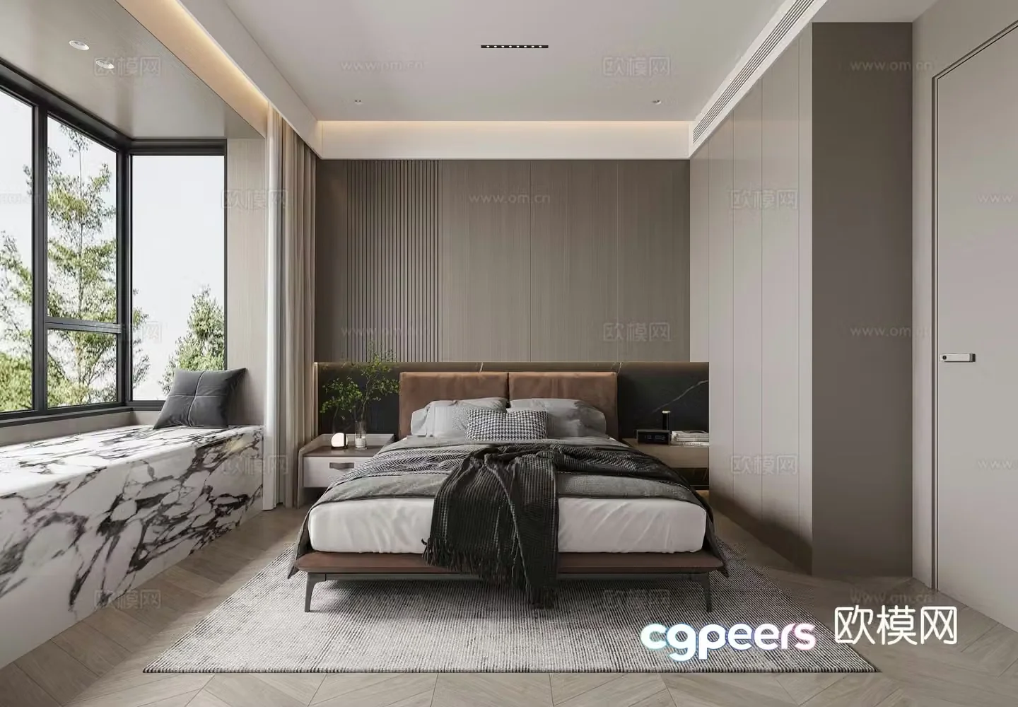Modern bedroom second bedroom 3d model