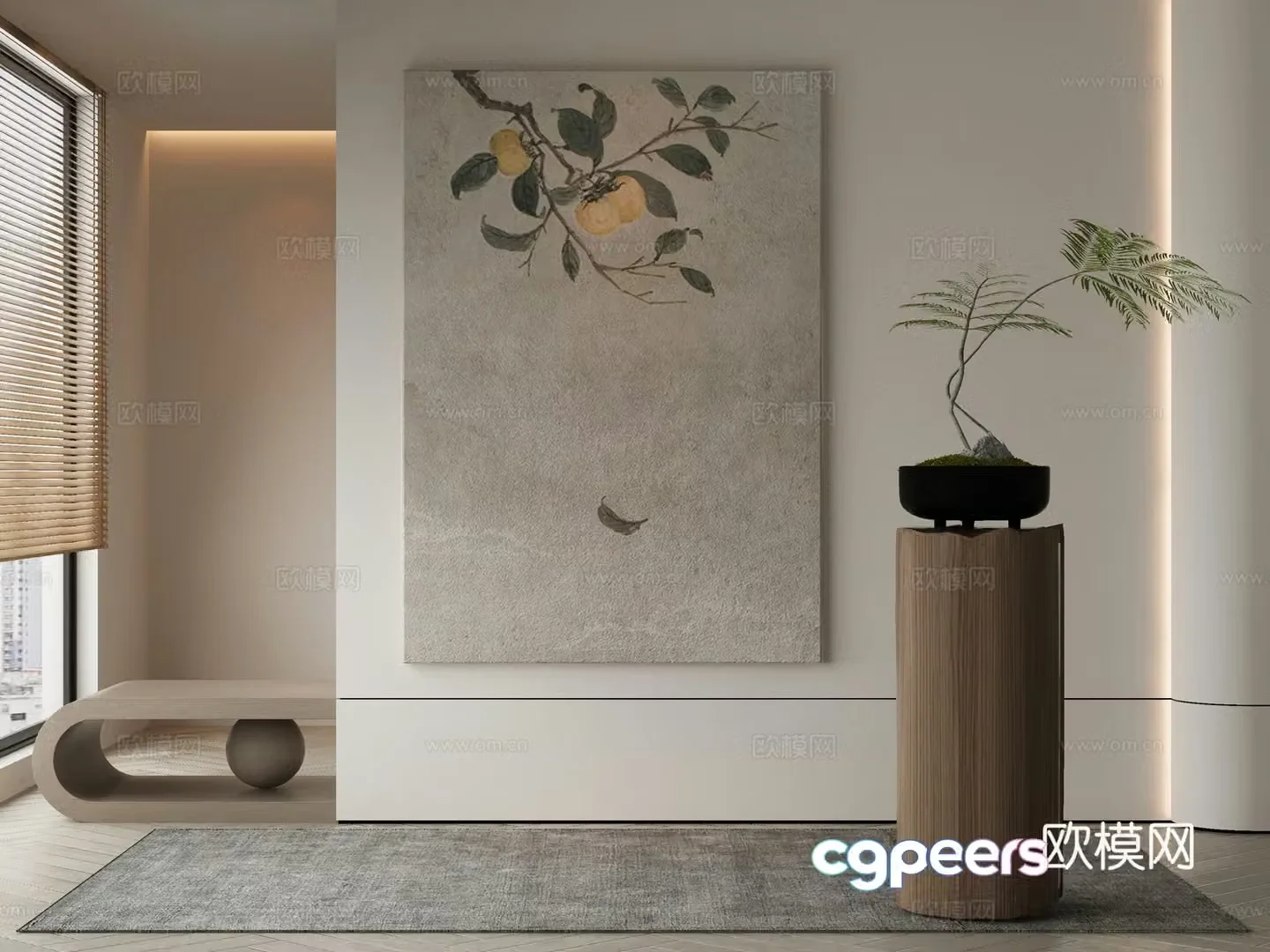 Modern Wasabi Hanging Painting Oil Painting 3D Model
