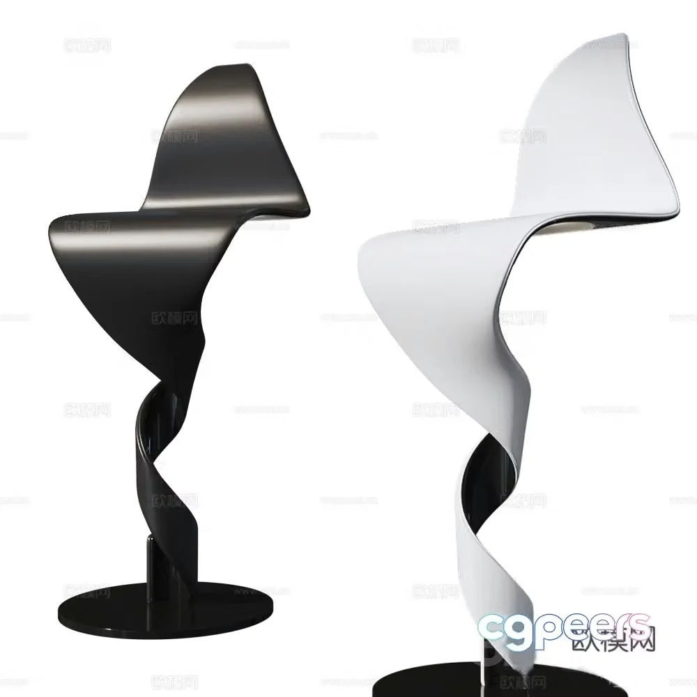 3D model of high-legged bar chair