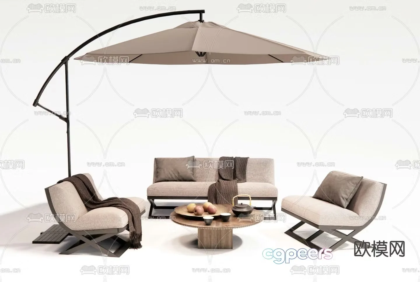 Outdoor sofa combination sofa 3d model