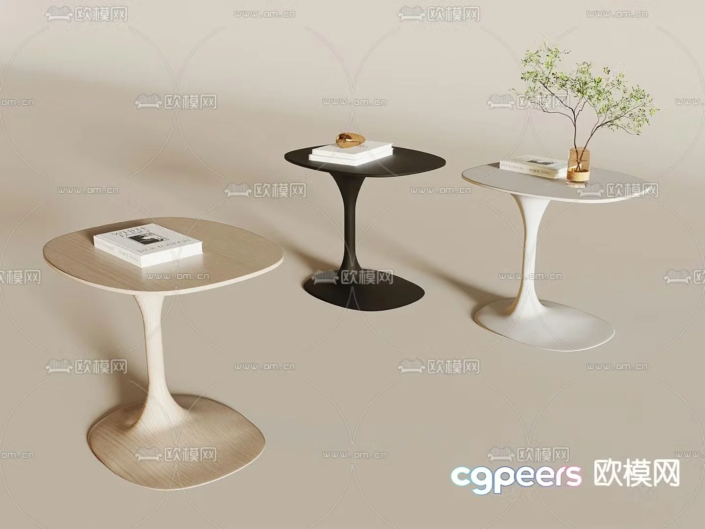 Modern side table round table corner table 3D model