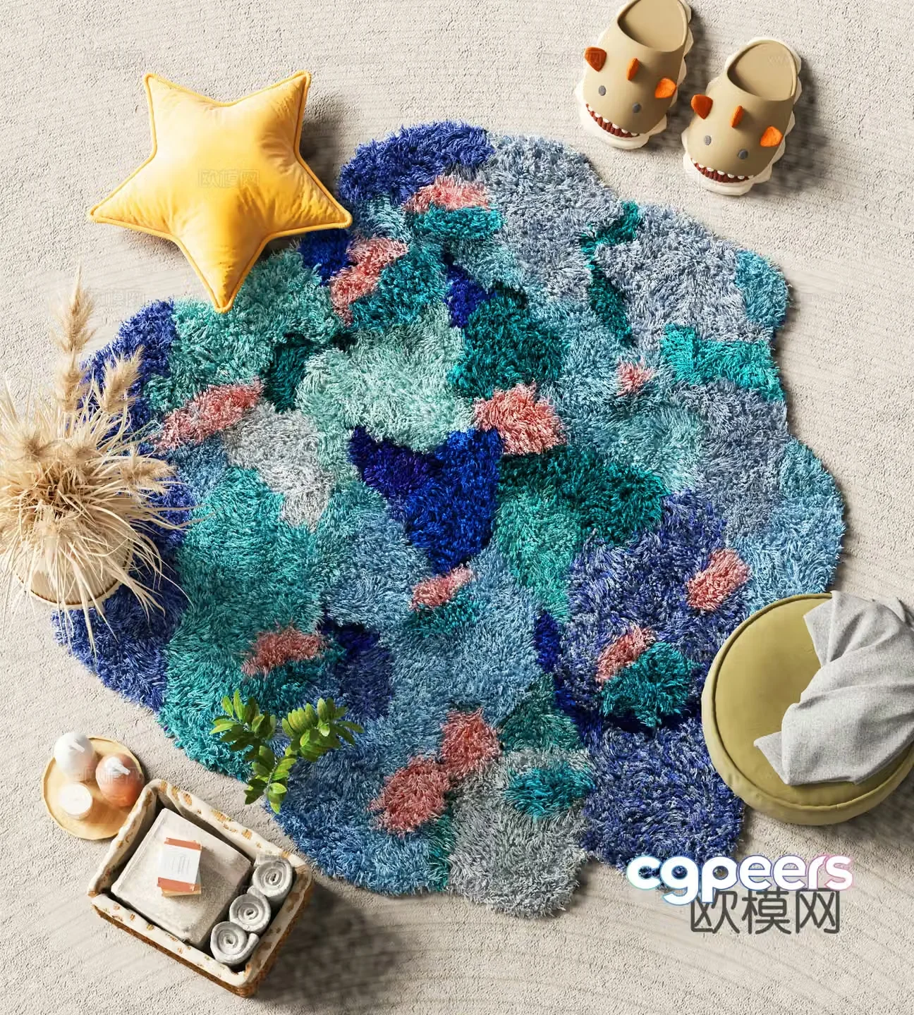 Modern children’s carpet special shaped carpet 3d model
