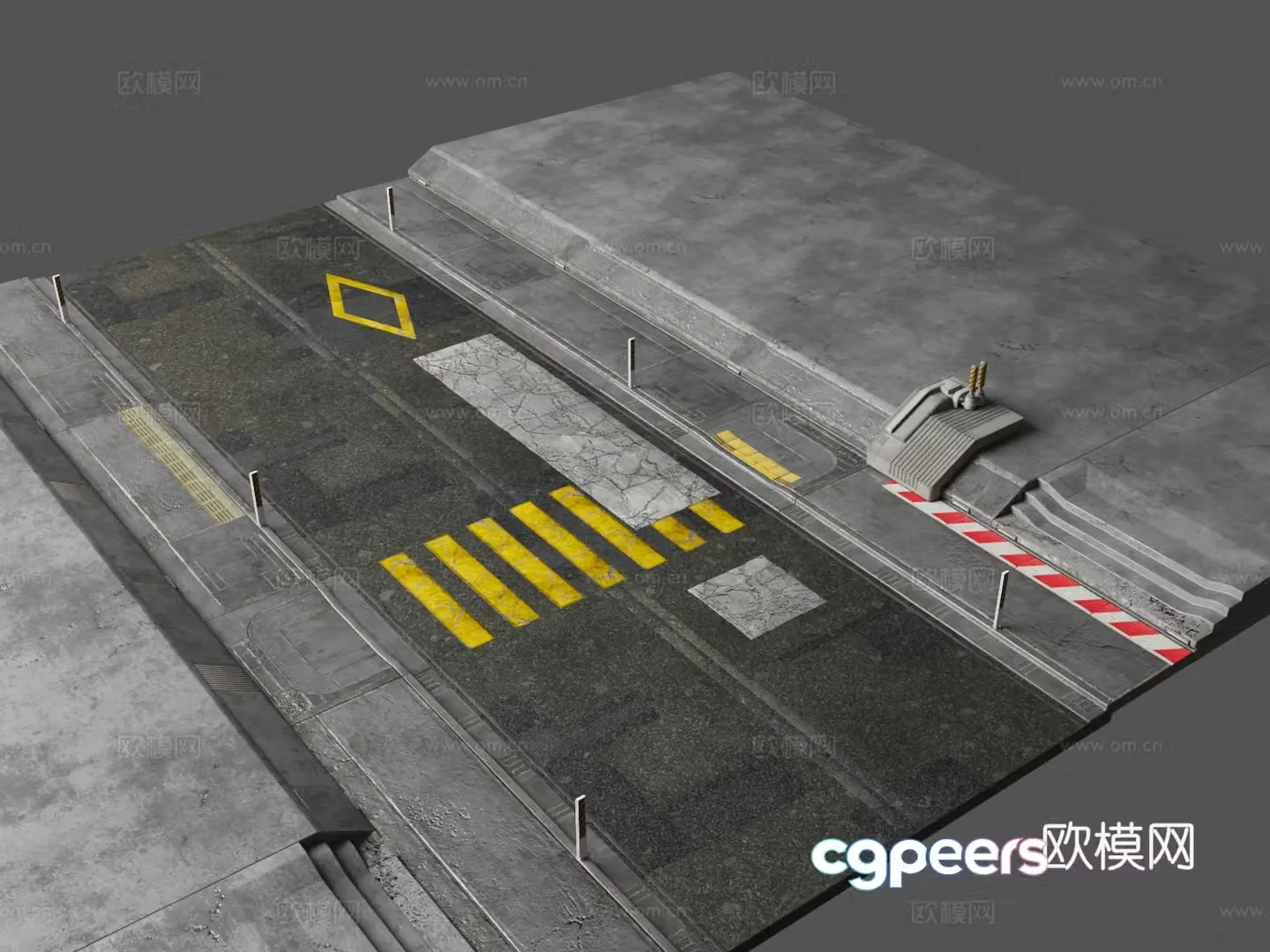 Street highway intersection Cyberpunk Future science fiction theme Highway intersection 3d model