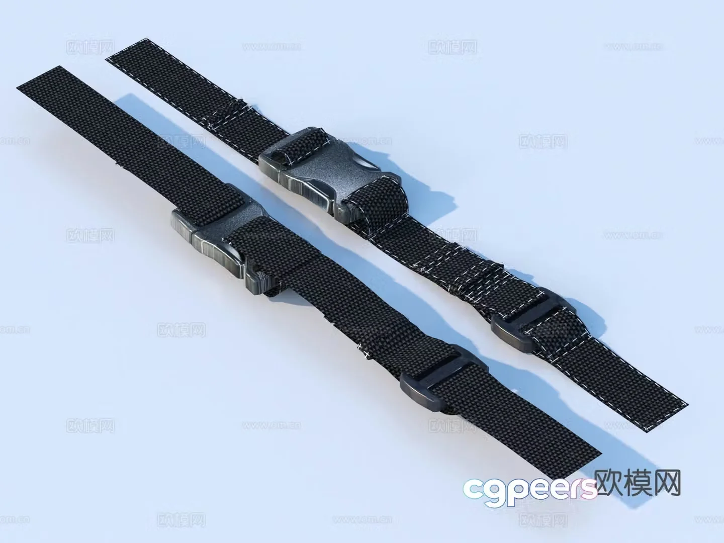 Belt knot lock safety buckle 3D model