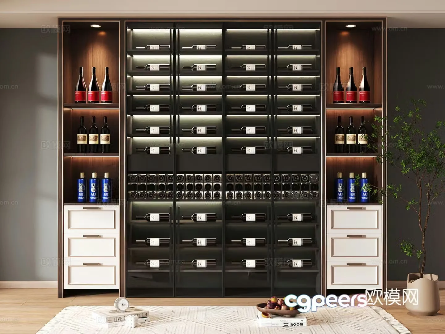 Wine cabinet design Wine cabinet red wine cabinet bar wine cabinet partition wine cabinet 3D model
