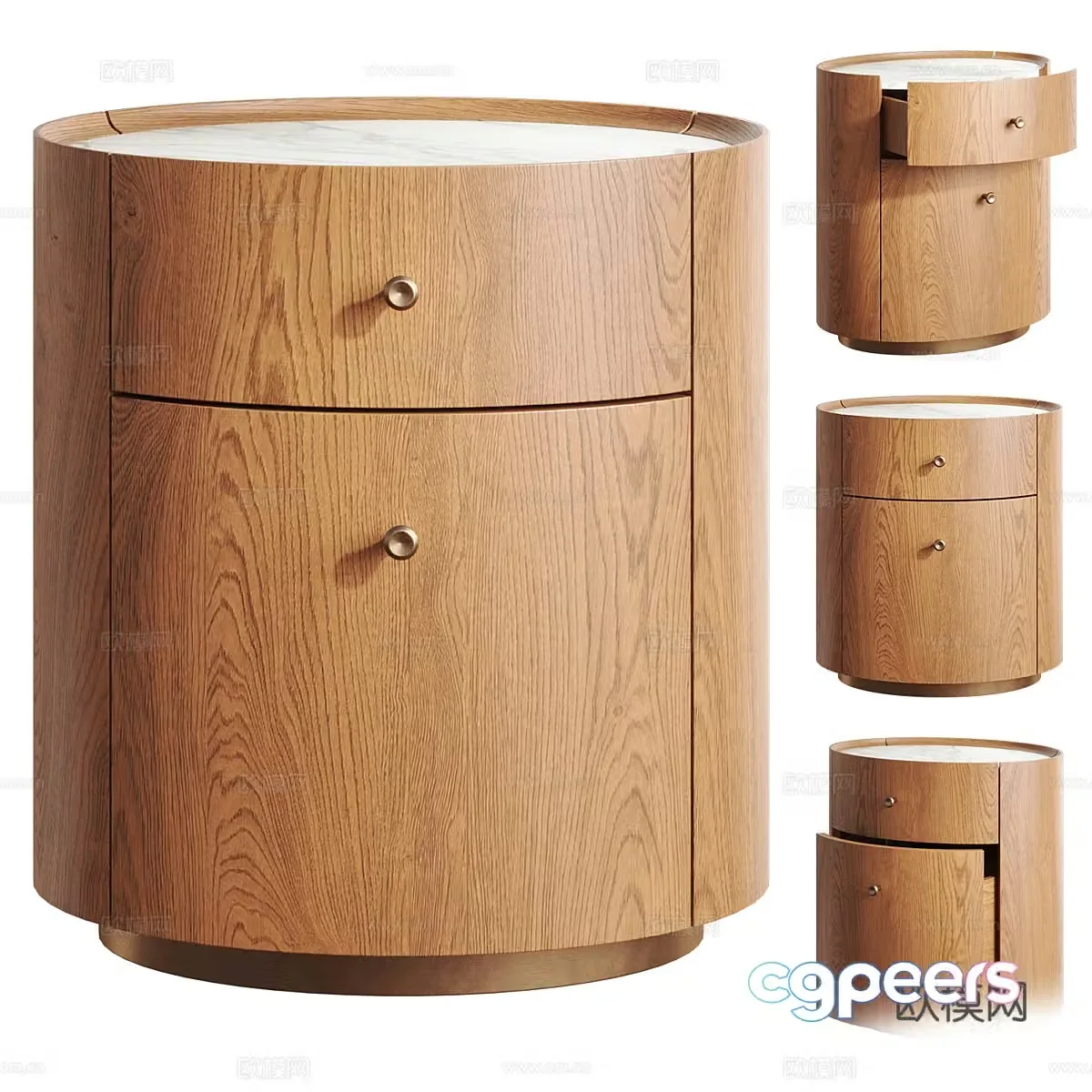 New Chinese style Andrea bedside table 3D model
