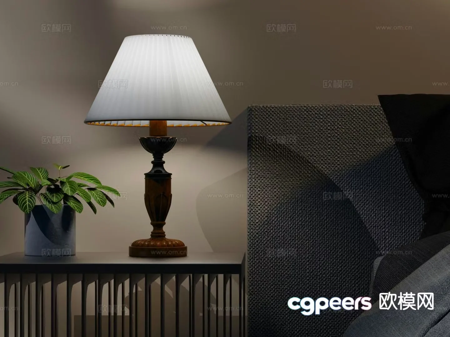American desk lamp 3d model