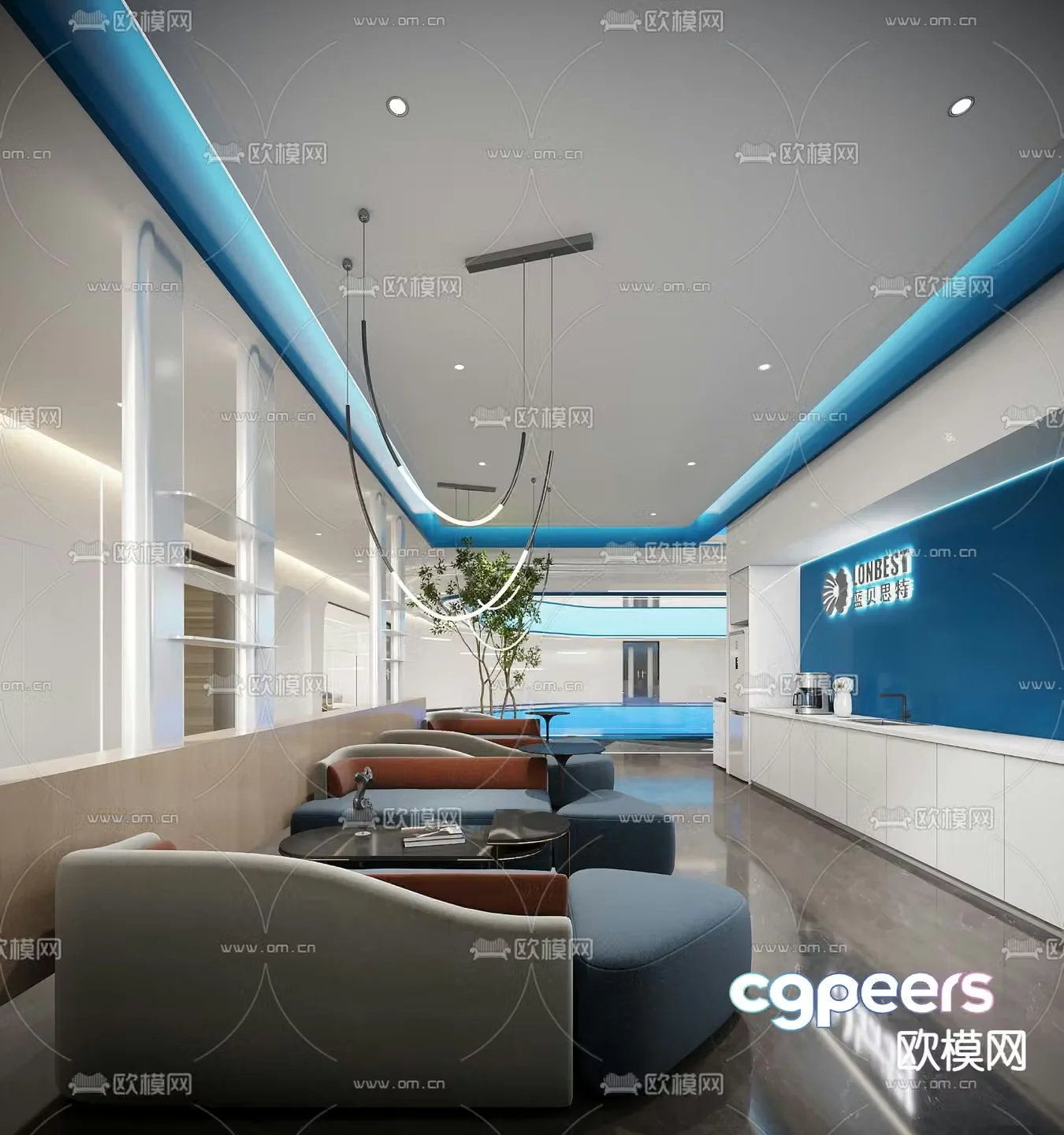 Office pantry rest area 3d model