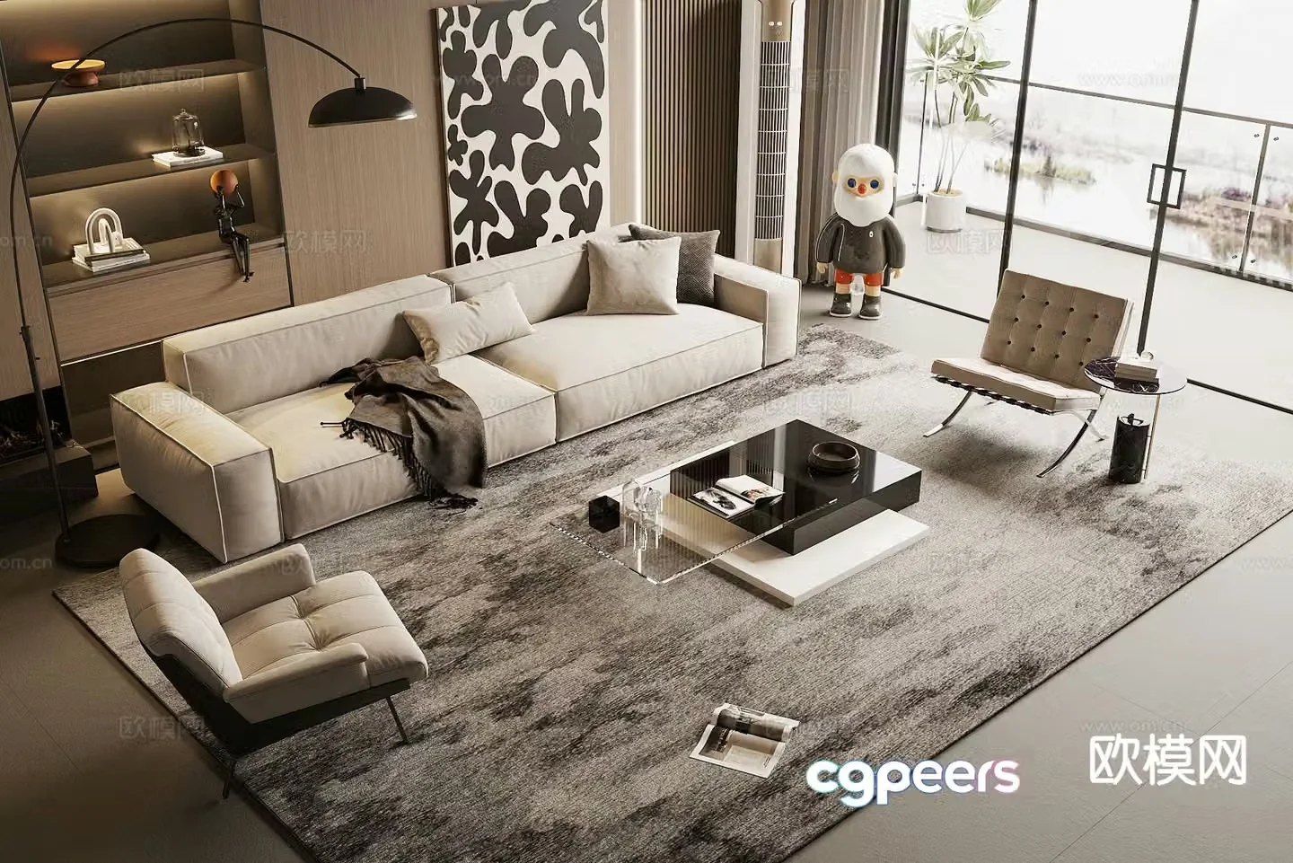 Modern combination sofa 3d model