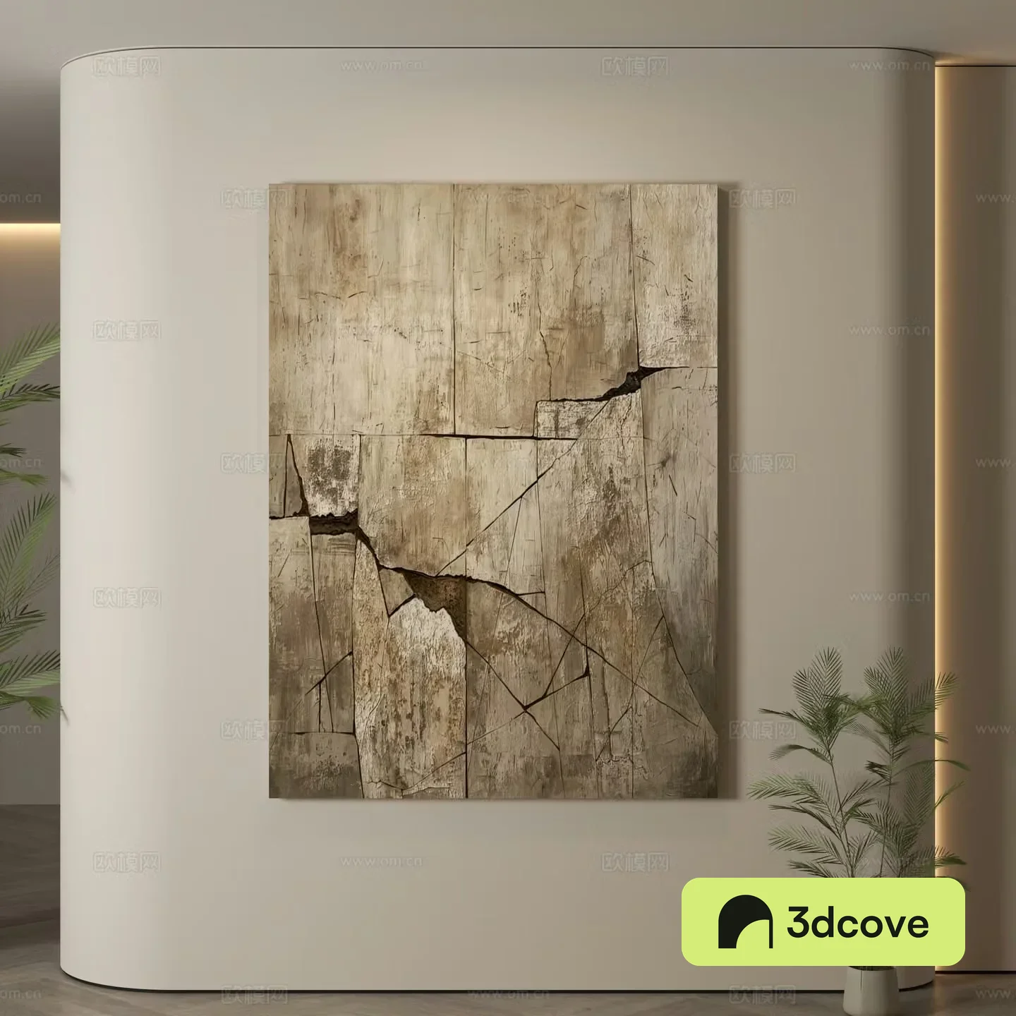 Modern hanging paintings Wasabi wind hanging paintings texture paintings abstract paintings decorative paintings 3D model