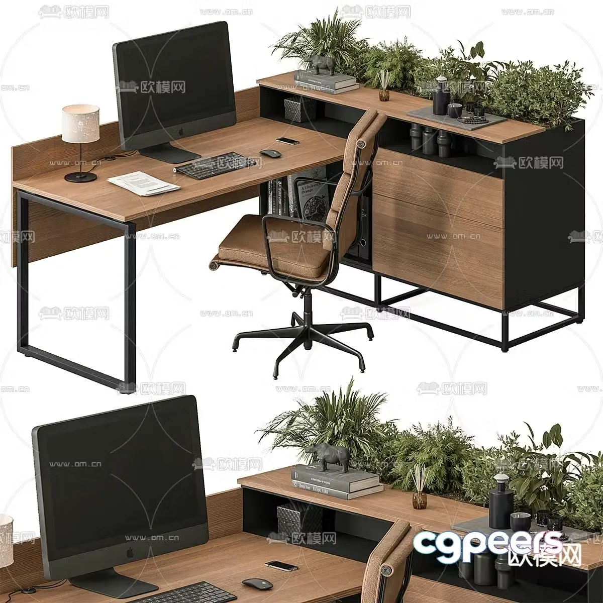Desk desk supervisor desk card slot 3D model