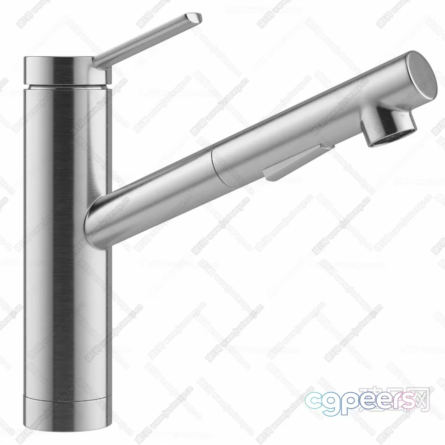 Modern Silver Faucet 3D Model – 14806 – CORONA Render