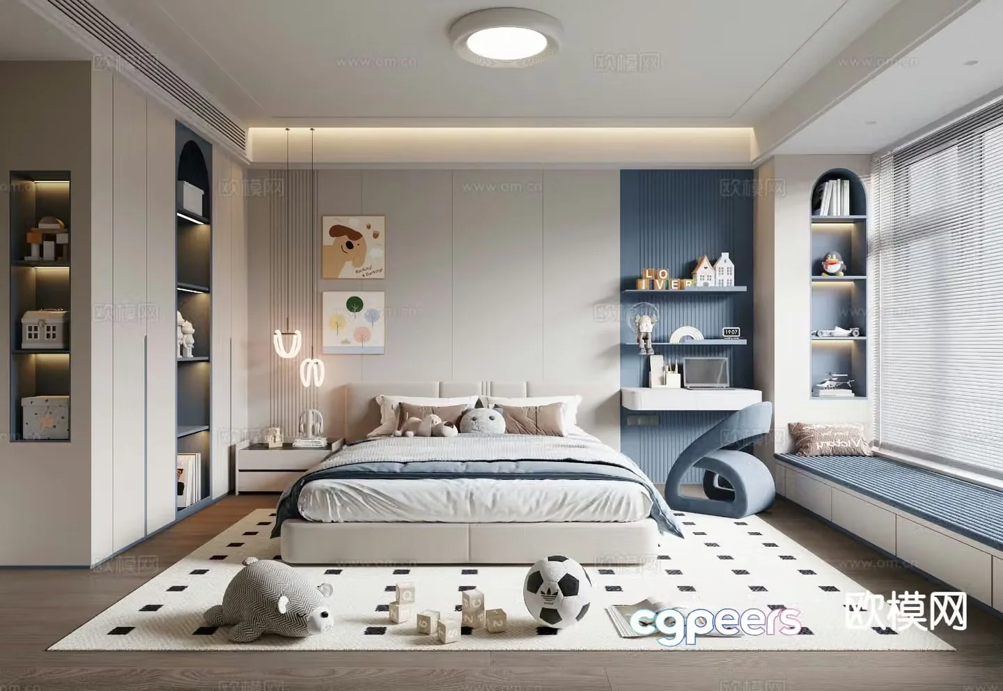 Modern boy’s room children’s bed child’s room 3d model