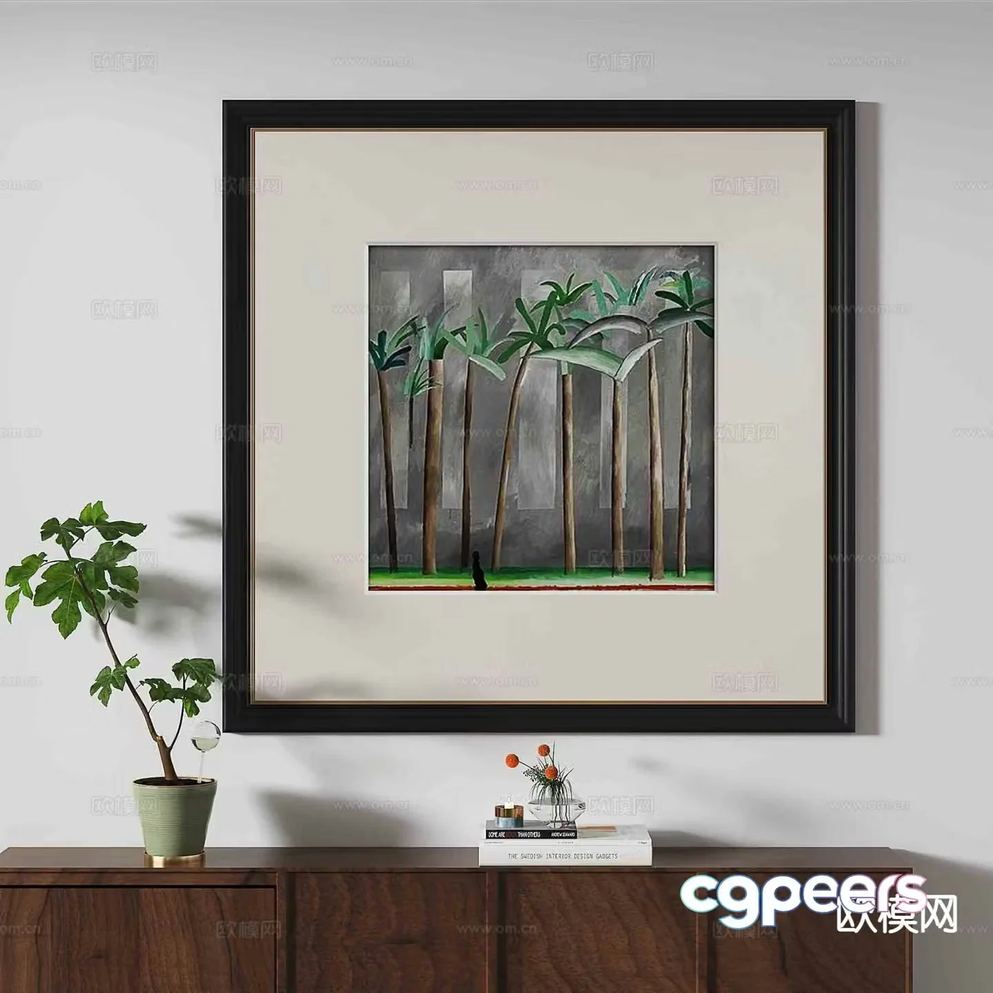 Medieval style retro hanging painting art painting decorative painting 3D model