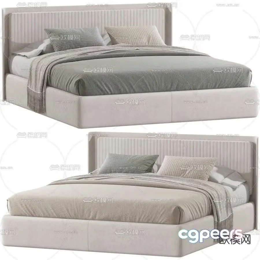 Pertica double bed 3d model