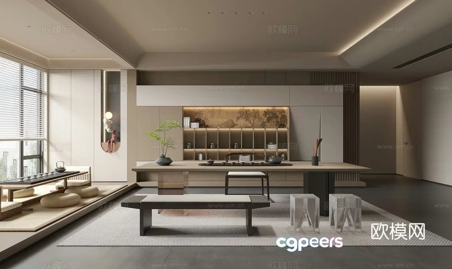 New Chinese tea room 3D model