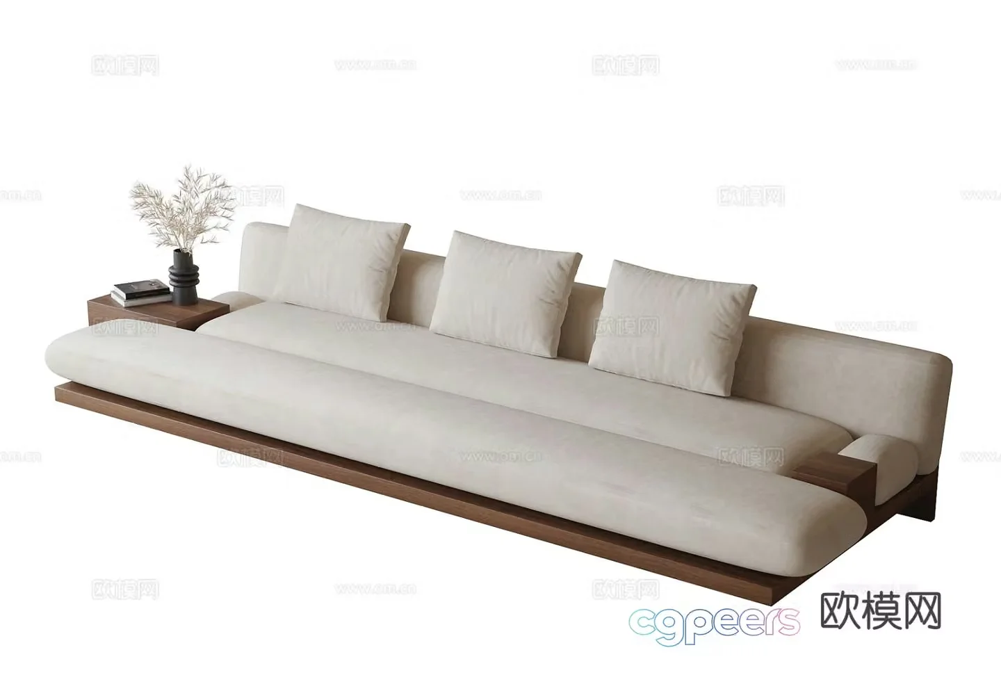 Log style multi-person sofa 3D model