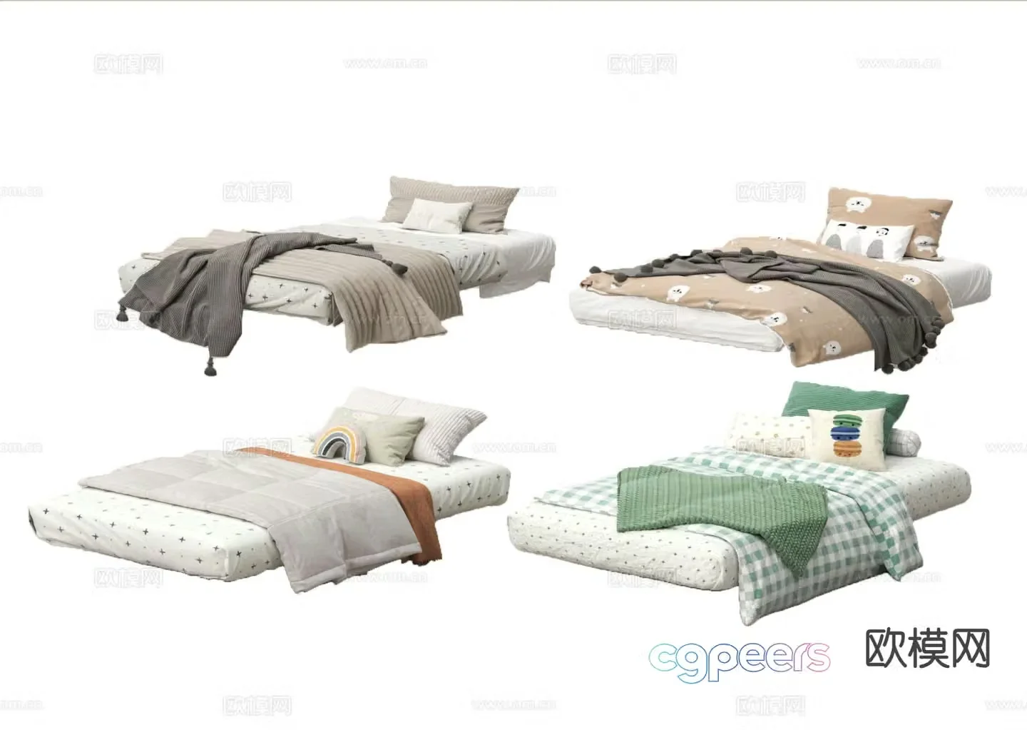 Children’s bed single bed tatami bed 3d model