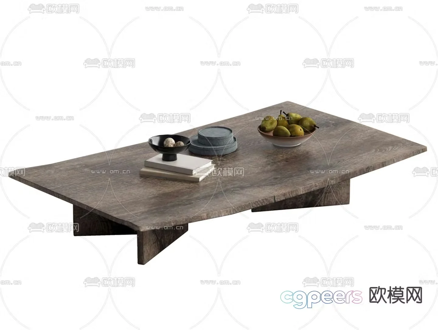 Wabi Sabi coffee table solid wood coffee table 3d model