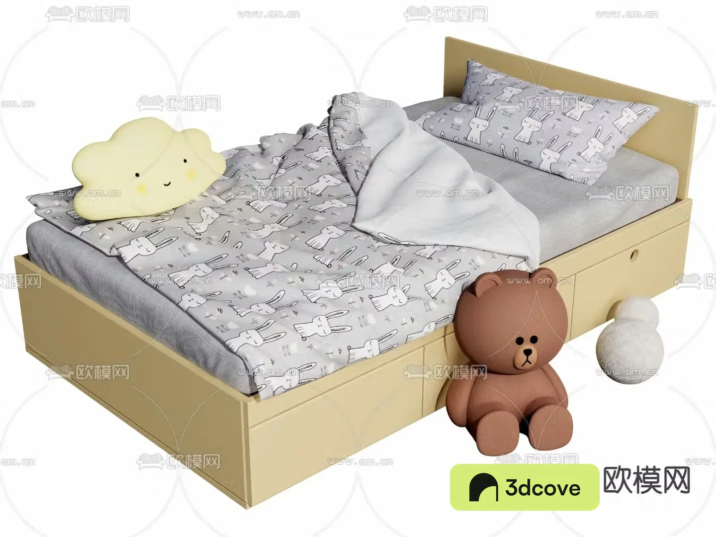 Modern yellow children’s sheet single bed