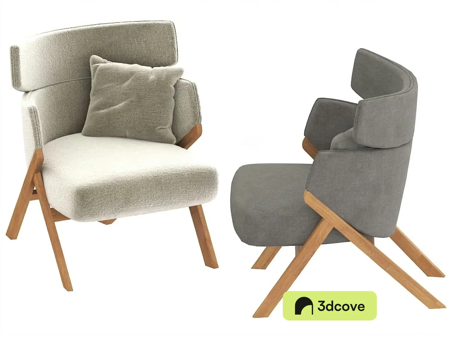 Gray Chairs With Wooden Legs