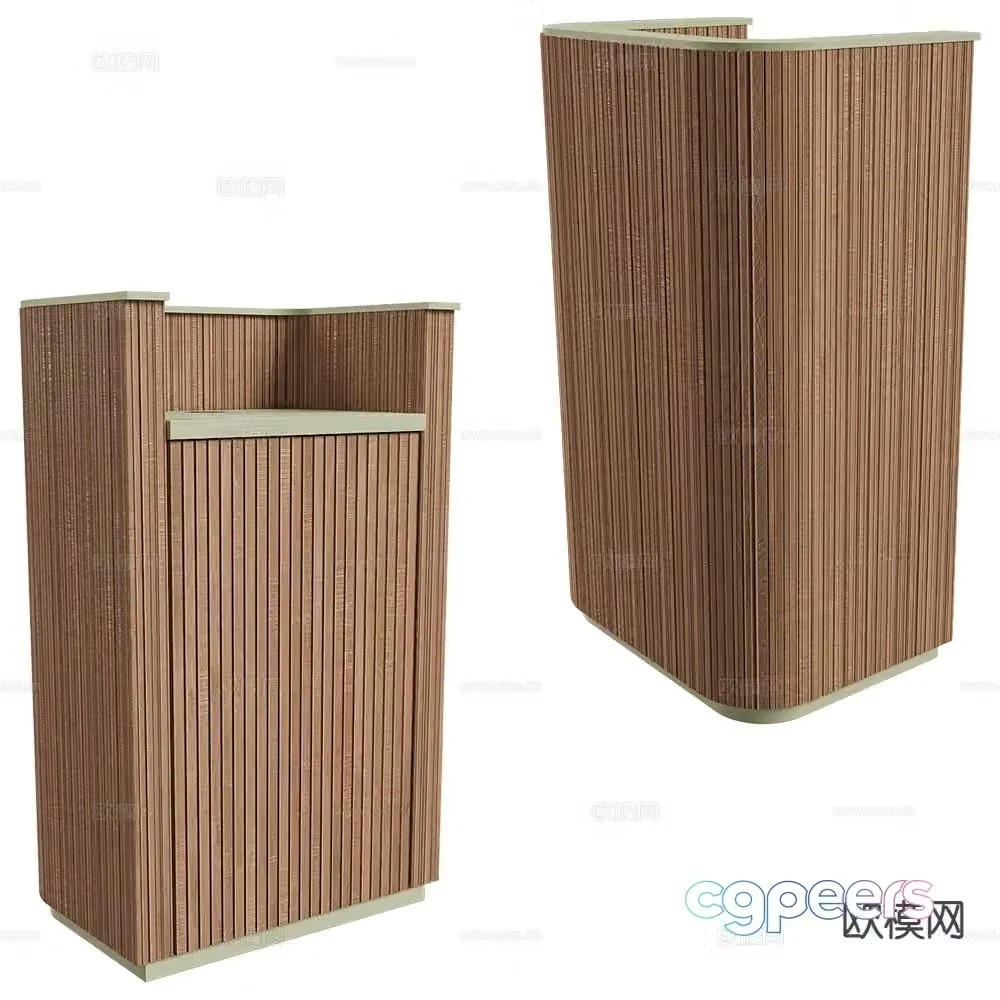 Isomi front desk podium reception desk 3d model