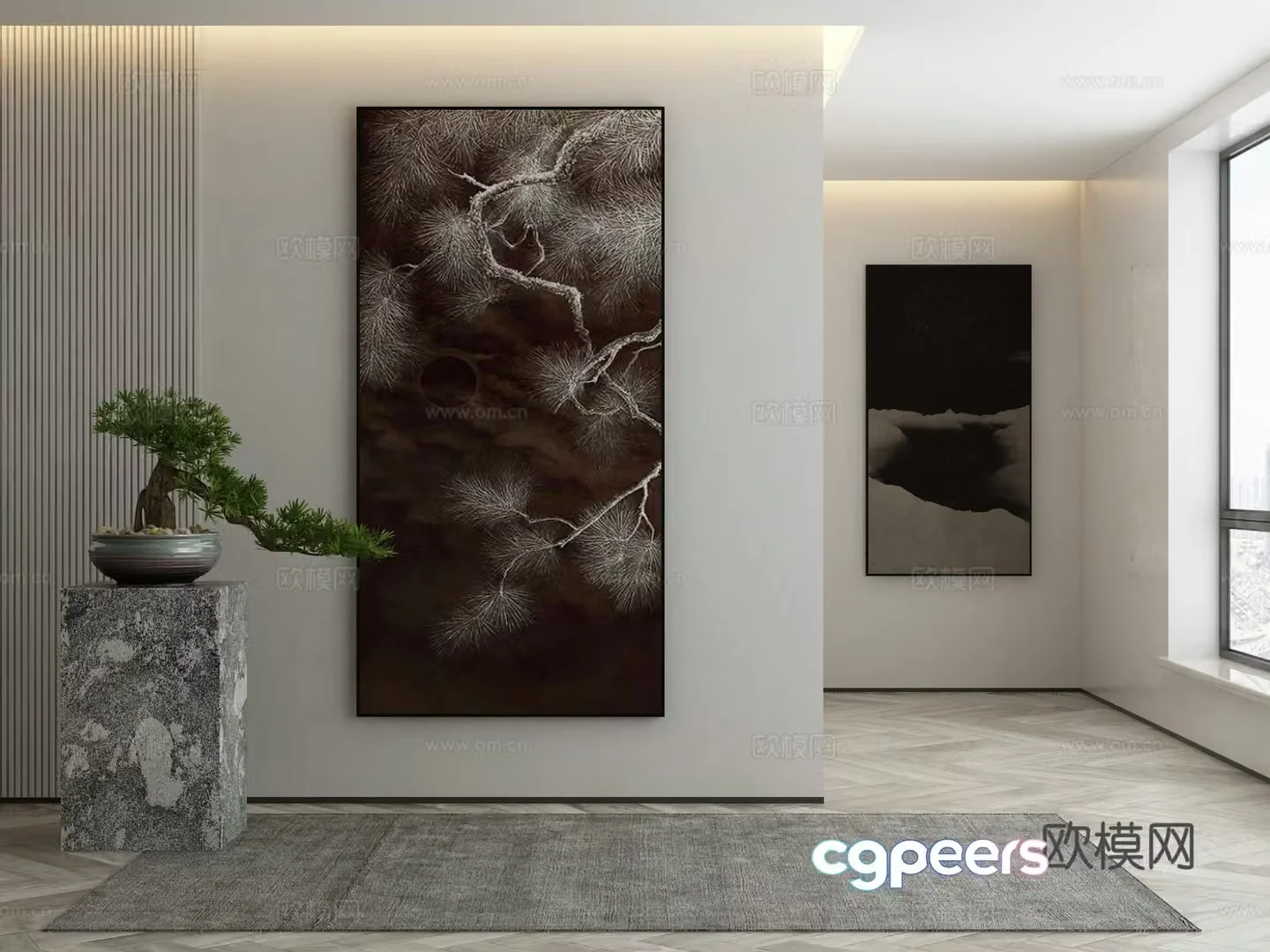 New Chinese style wasabi paintings oil paintings 3D model