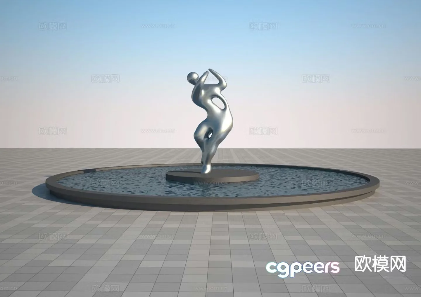 Modern golf sculpture 3d model